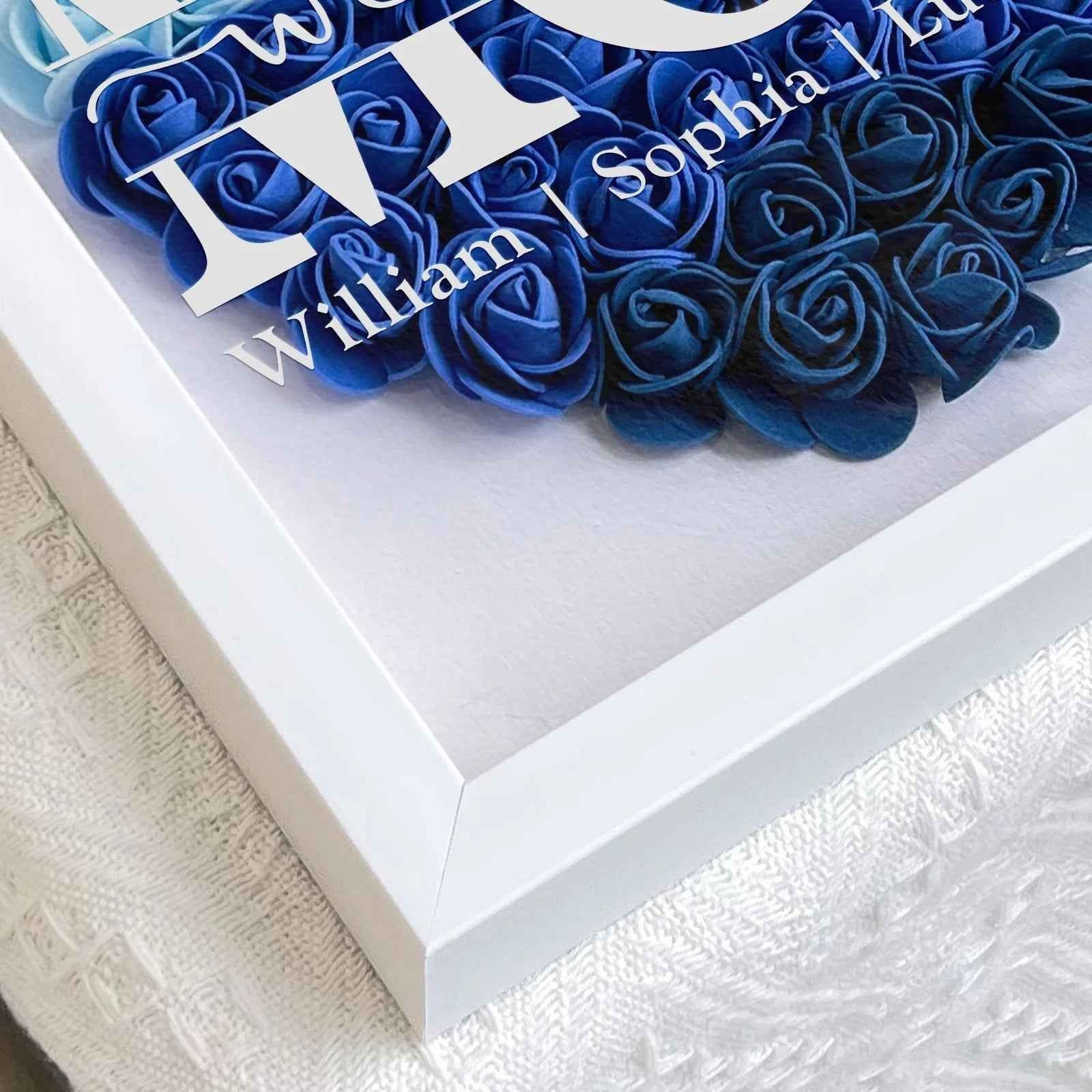 Personalized Flower Shadow Box Gift for Mum Custom Names Rose Frame Mothers Day Present - Image 9