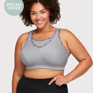 No-Bounce Camisole Sports Bra Soft Gray
