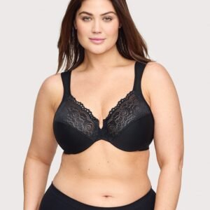 Low Cut WonderWire Lace Bra Black